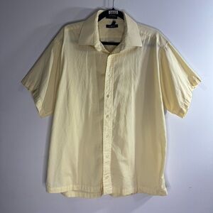 Burberry London Short Sleeve Button Up Shirt Yellow Size 16.5
